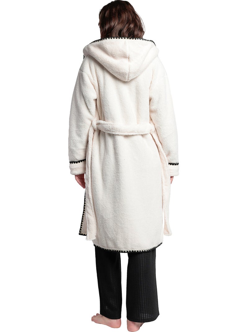Robe de chambre luxury stitching Ecru - Kiabi