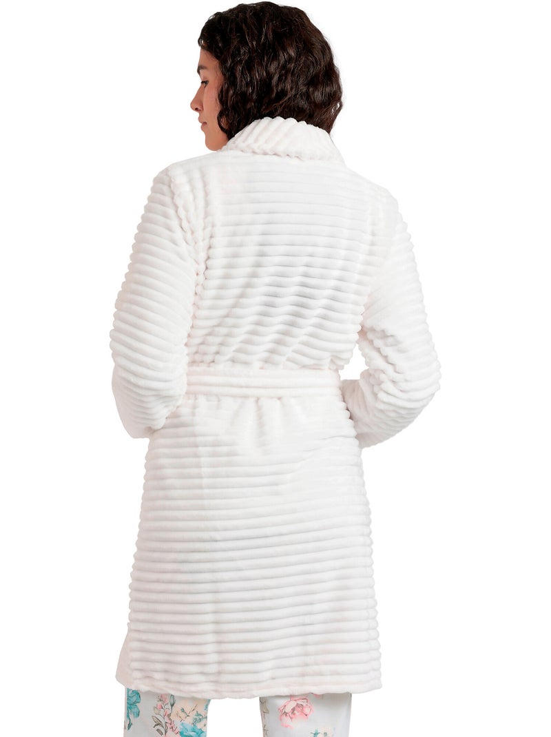 Robe de chambre soft hearts Ecru - Kiabi