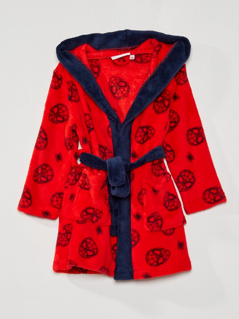 Robe de chambre 'Spider-Man' en polaire rouge - Kiabi