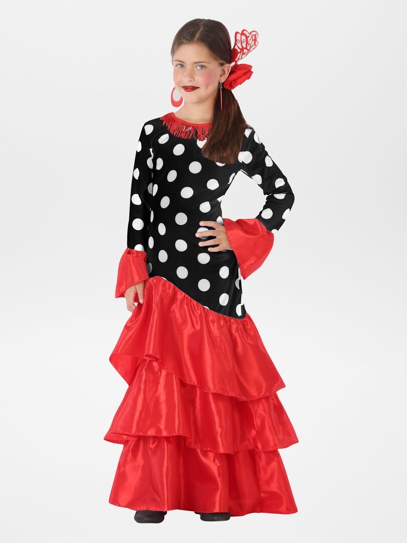 Robe de flamenco - Déguisement noir/rouge - Kiabi