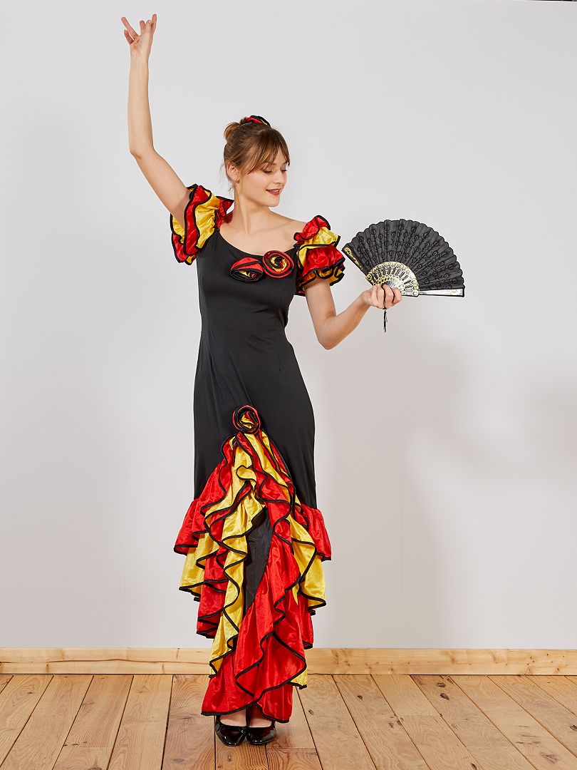 Robe de flamenco noir/rouge/jaune - Kiabi