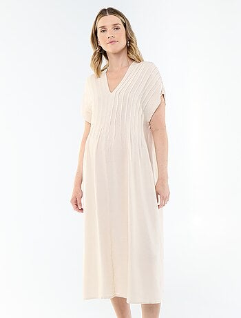 Robe de maternité en lin mélangé