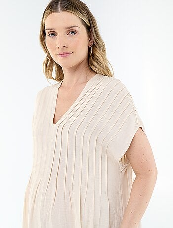 Robe de maternité en lin mélangé