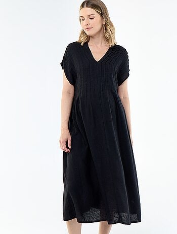 Robe de maternité en lin mélangé