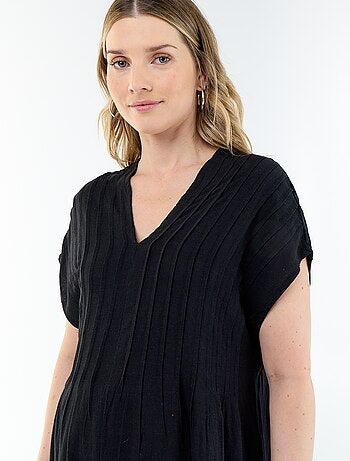 Robe de maternité en lin mélangé