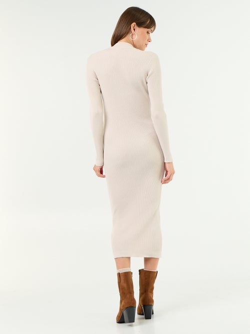 Robe de maternité longue et côtelée - Kiabi