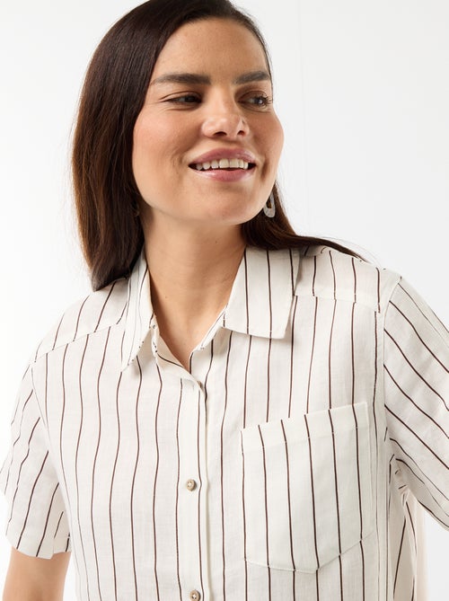 Robe de maternité rayée en lin - Kiabi