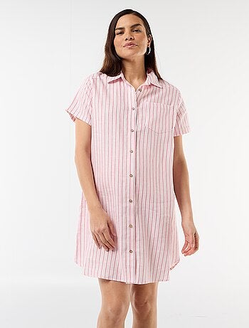 Robe de maternité rayée en lin