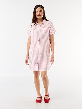 Robe de maternité rayée en lin