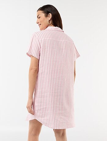 Robe de maternité rayée en lin