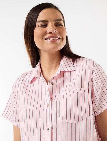 Robe de maternité rayée en lin