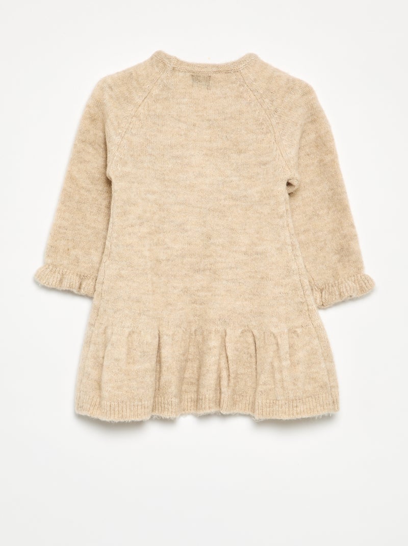 Robe de Noël en maille tricotée Ecru - Kiabi