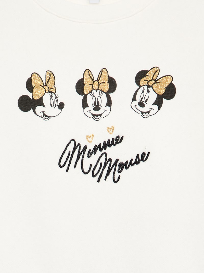 Robe de Noël sweat en molleton et tulle 'Minnie' 'Disney' Blanc - Kiabi