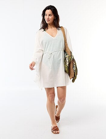 Robe de plage avec emmanchures volantées