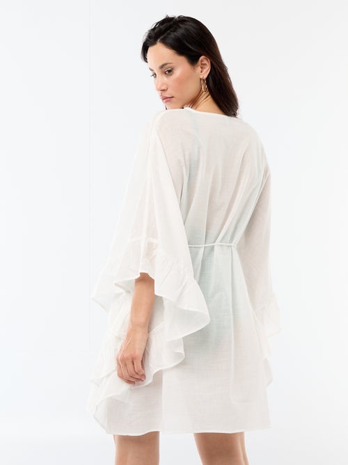 Robe de plage  avec emmanchures volantées - Kiabi