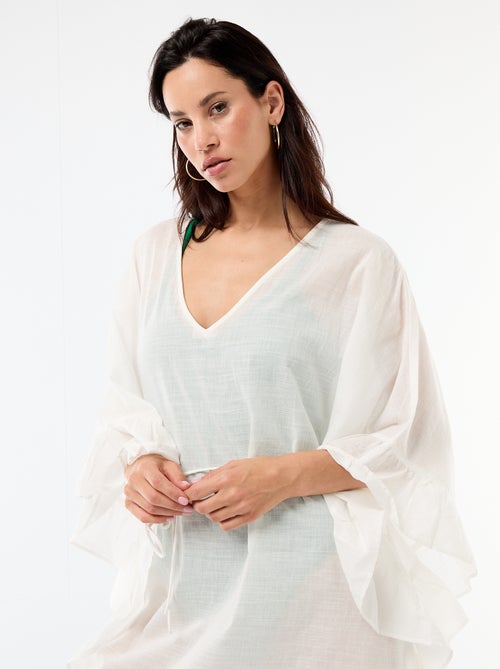 Robe de plage  avec emmanchures volantées - Kiabi