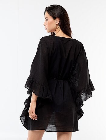 Robe de plage avec emmanchures volantées