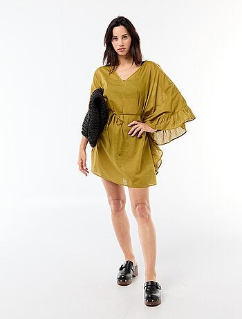 Robe de plage avec emmanchures volantées