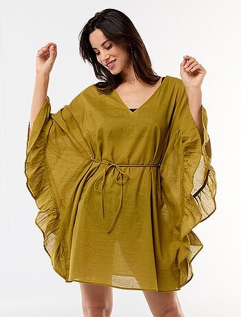 Robe de plage avec emmanchures volantées