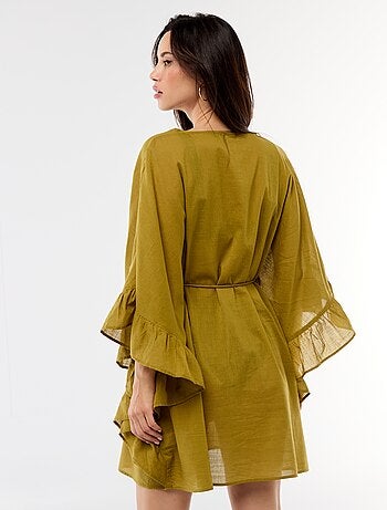 Robe de plage avec emmanchures volantées