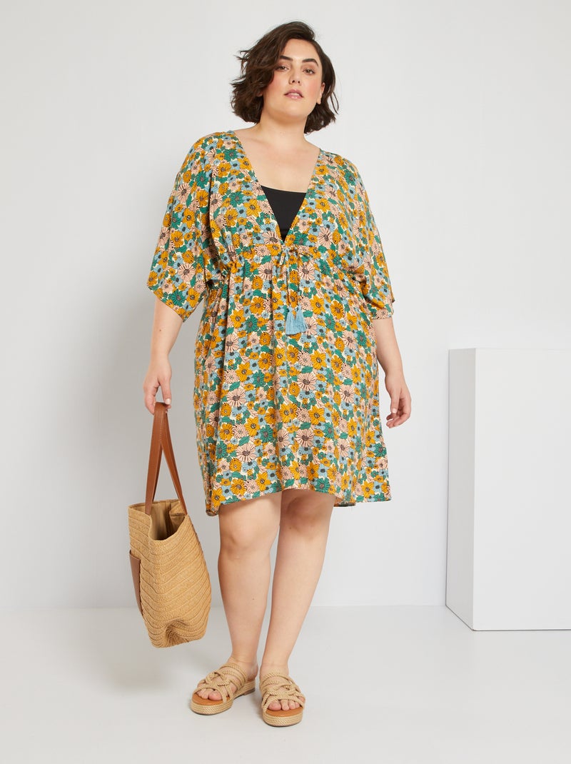 Robe de plage courte Jaune/Vert - Kiabi
