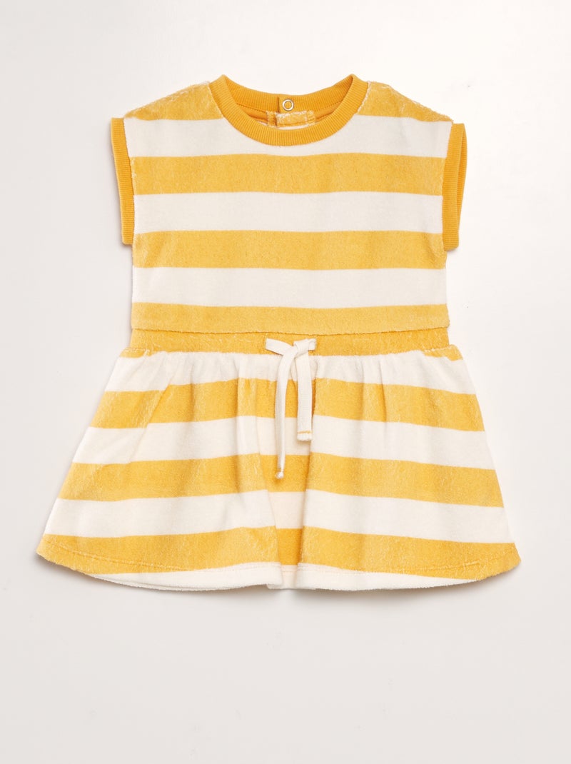 Robe de plage en éponge Jaune - Kiabi