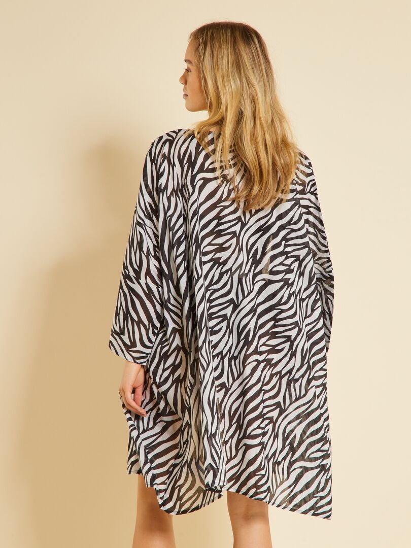 Robe de plage esprit kimono zébré zèbre Kiabi 16.00€
