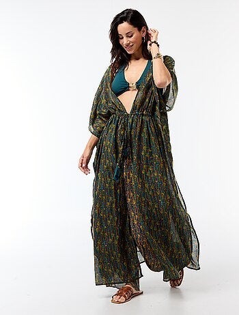 Robe de plage imprimée coupe longue