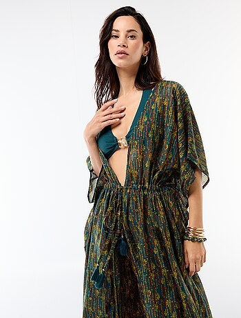 Robe de plage imprimée coupe longue