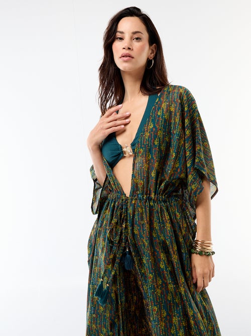 Robe de plage imprimée coupe longue - Kiabi