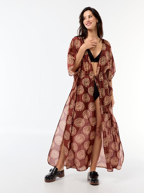 Robe de plage imprimée coupe longue - Kiabi