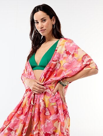 Robe de plage imprimée coupe longue