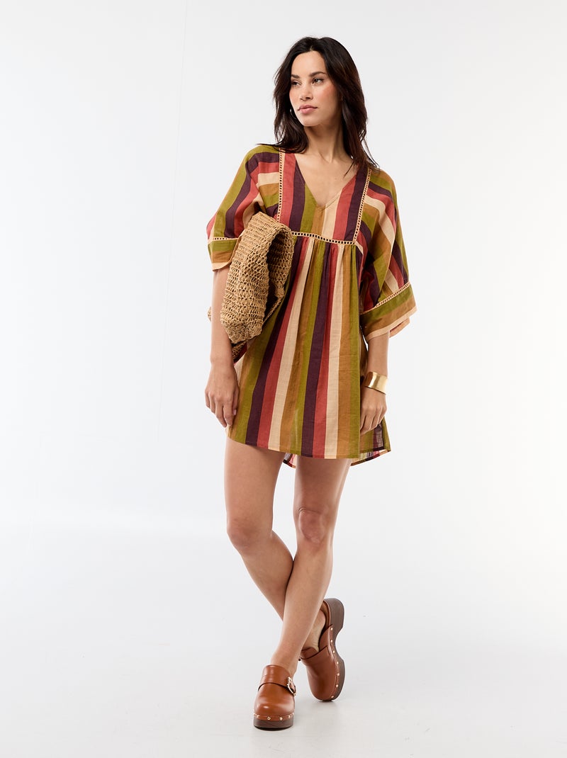 Robe de plage mi-longue Marron - Kiabi