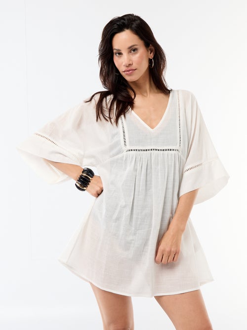 Robe de plage mi-longue unie - Kiabi