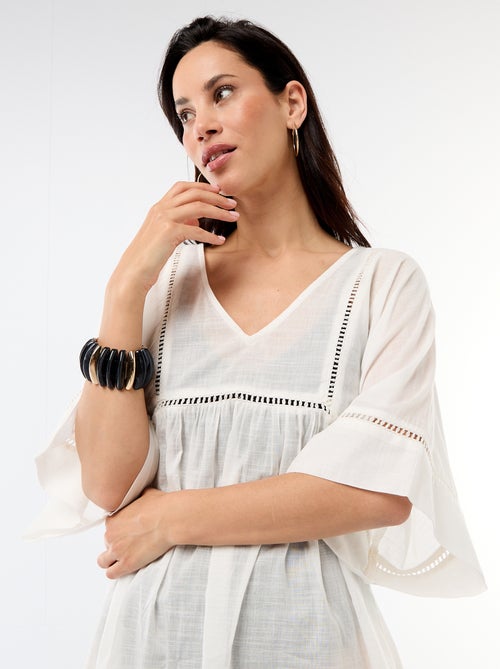 Robe de plage mi-longue unie - Kiabi