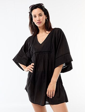 Robe de plage mi-longue unie
