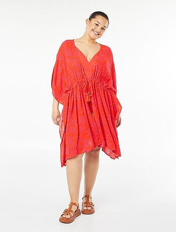 Robe de plage ouverte et imprimée
