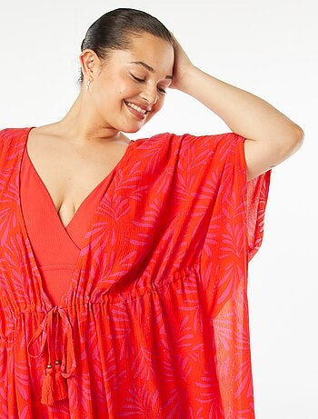 Robe de plage ouverte et imprimée