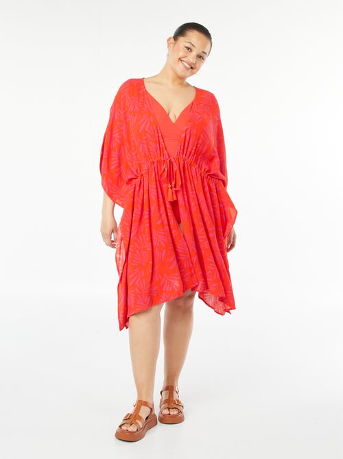 Robe de plage ouverte et imprimée - Kiabi