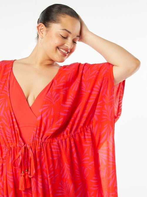 Robe de plage ouverte et imprimée - Kiabi
