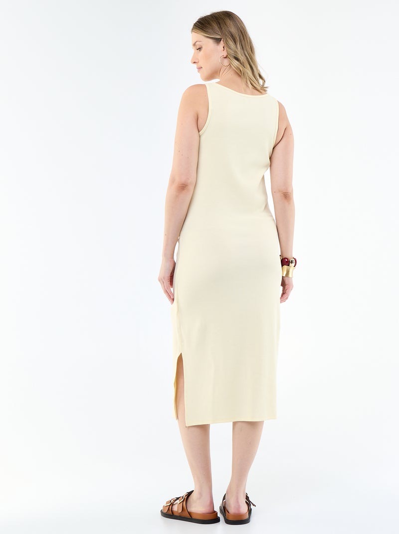 Robe débardeur de maternité en rib Jaune - Kiabi