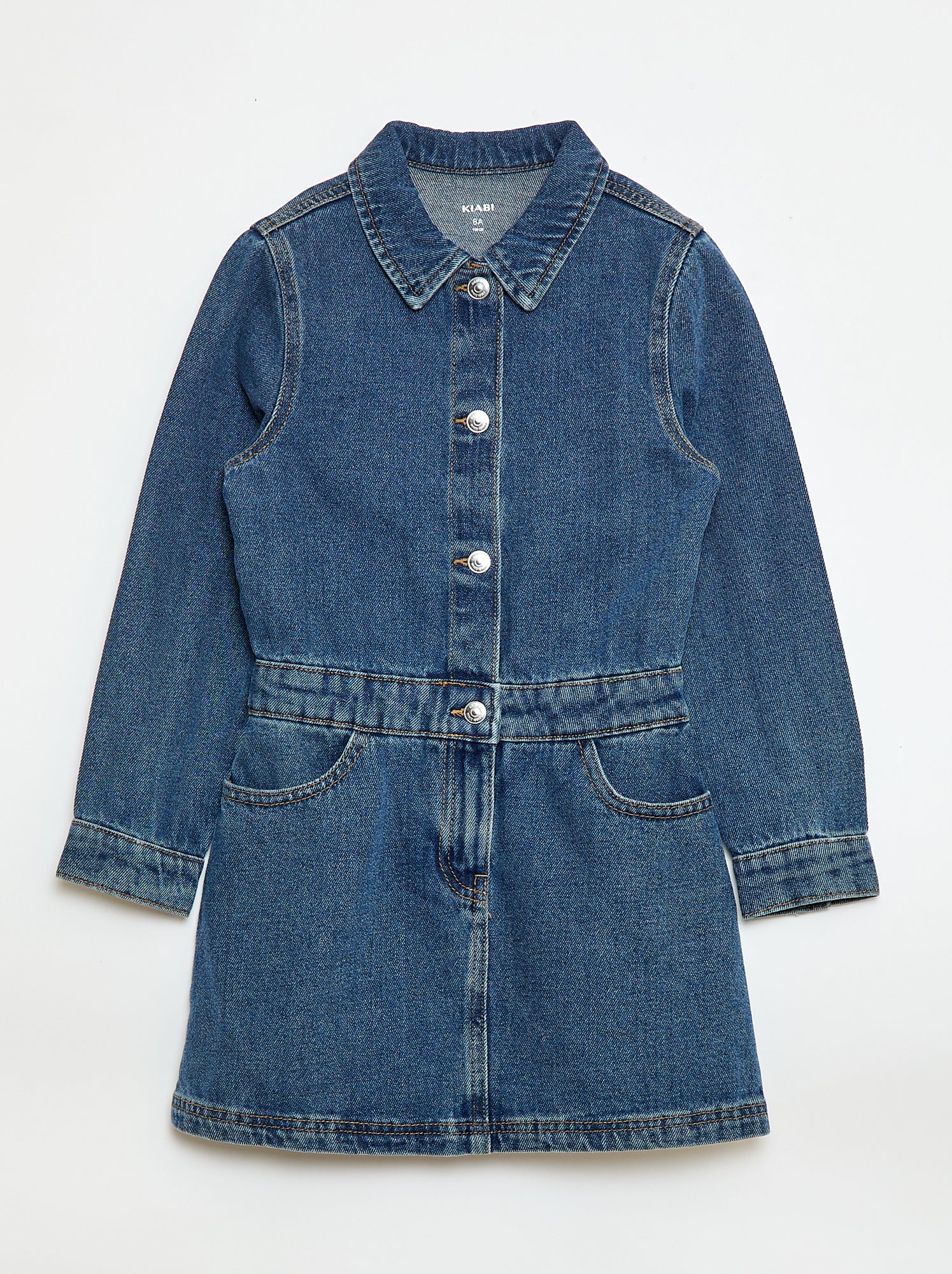 Robe denim avec col chemise