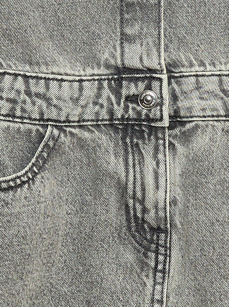 Robe denim avec col chemise Gris - Kiabi