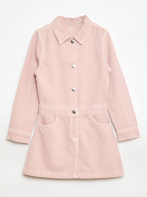Robe denim avec col chemise - Kiabi