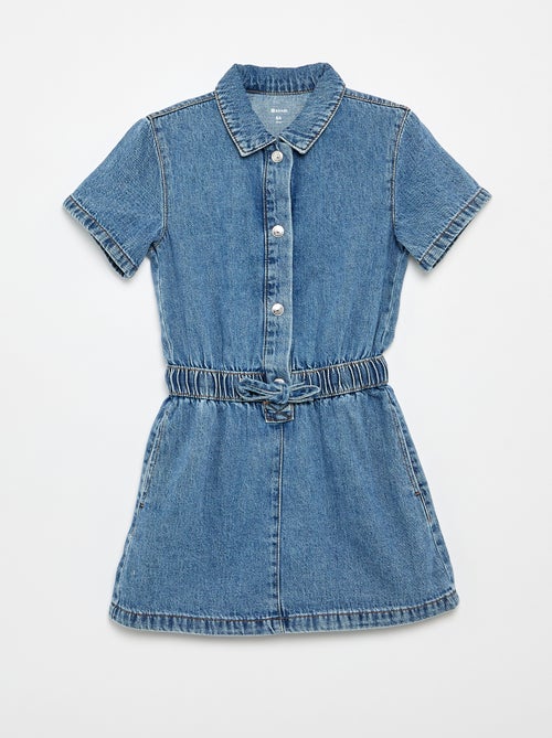 Robe denim coupe chemise - Kiabi