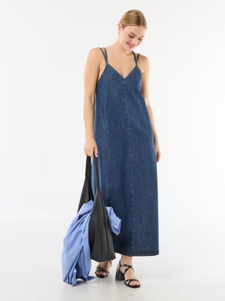 Robe denim coupe longue