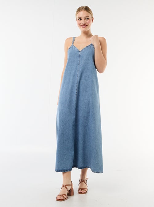 Robe denim coupe longue - Kiabi