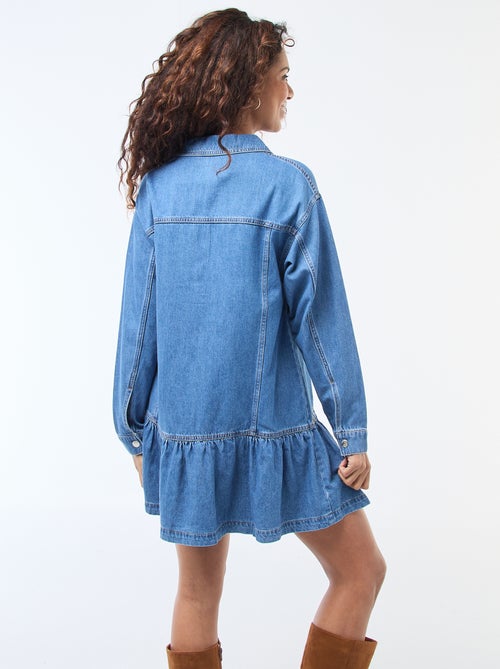 Robe denim manches longues - Kiabi