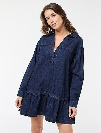 Robe denim manches longues