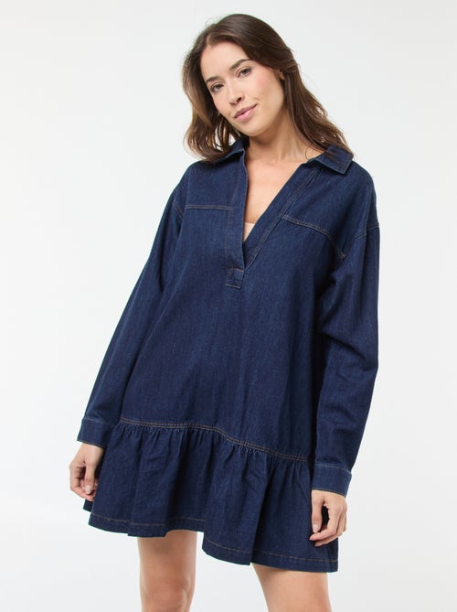 Robe denim manches longues - Kiabi